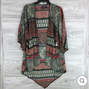 NEW Papillon Sheer Open Front Paisley Jacket Size S/M